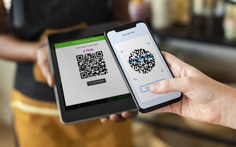 Online είσπραξη με κάρτα & QR CODE