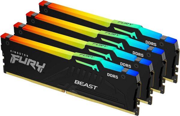 KINGSTON Memory KF556C40BBAK4-64 FURY Beast Black RGB DDR5 KINGSTON Memory KF556C40BBAK4-64 FURY Beast Black RGB DDR5