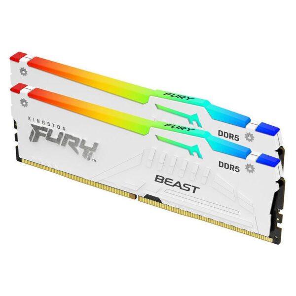KINGSTON Memory KF556C40BWAK2-32 FURY Beast White RGB DDR5 KINGSTON Memory KF556C40BWAK2-32 FURY Beast White RGB DDR5