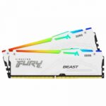 KINGSTON Memory KF560C30BWEAK2-64 FURY Beast WHITE RGB DDR5, 6000MT/s, 64GB KIT OF 2