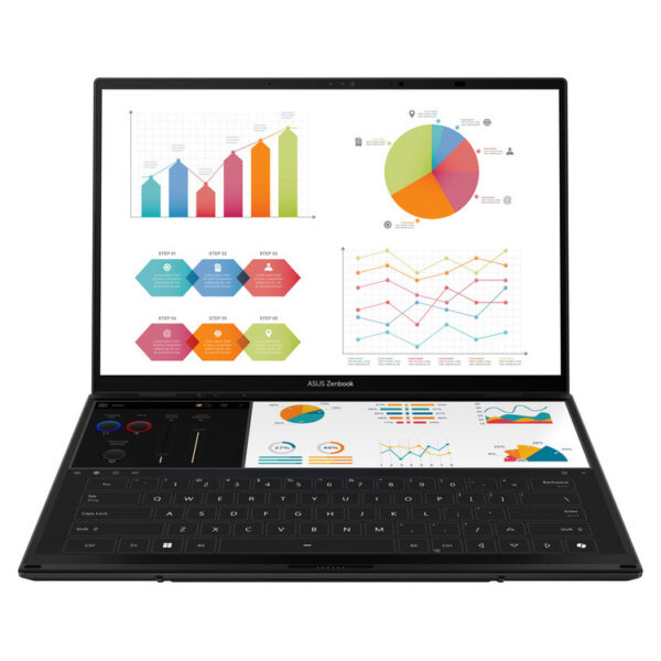 207-94-ASNZB14DA_3 ASUS Laptop Zenbook Duo OLED UX8406CA-OLED-PZ067X 14.0'' 2880x1800 OLED Touch 120Hz U7 255H/32GB/1TB SSD NVMe PCIe 4.0/Win 11 Pro/2Y/Inkwell Gray