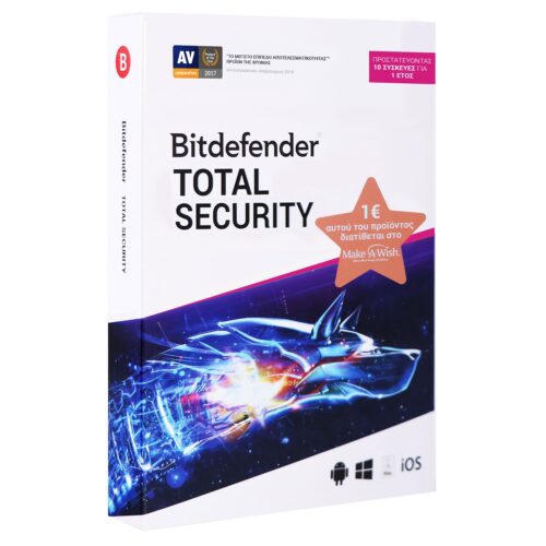 254-82-BDTS10D BITDEFENDER TOTAL SECURITY MULTI DEVICE 10 DEVICES 1 Year