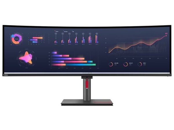 LENOVO Monitor ThinkVision P49w-30 49&apos;&apos; Dual QHD IPS, Curved,RJ45, HDMI, USB-C, Thunderbolt, Display Port, Height adjustable, 3YearsW