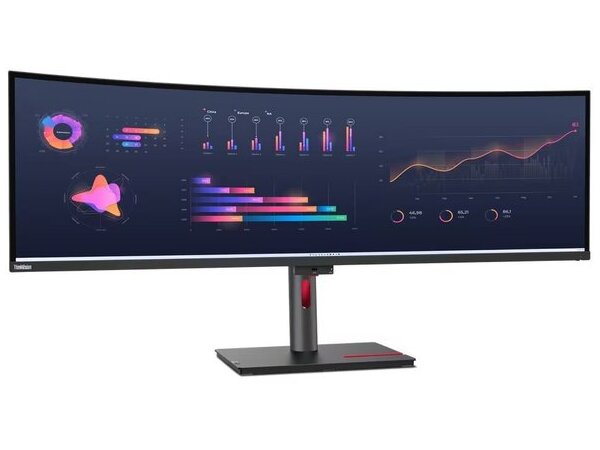 LENOVO Monitor ThinkVision P49w-30 49&apos;&apos; Dual QHD IPS, Curved,RJ45, HDMI, USB-C, Thunderbolt, Display Port, Height adjustable, 3YearsW