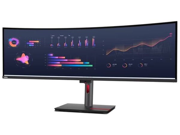 LENOVO Monitor ThinkVision P49w-30 49&apos;&apos; Dual QHD IPS, Curved,RJ45, HDMI, USB-C, Thunderbolt, Display Port, Height adjustable, 3YearsW