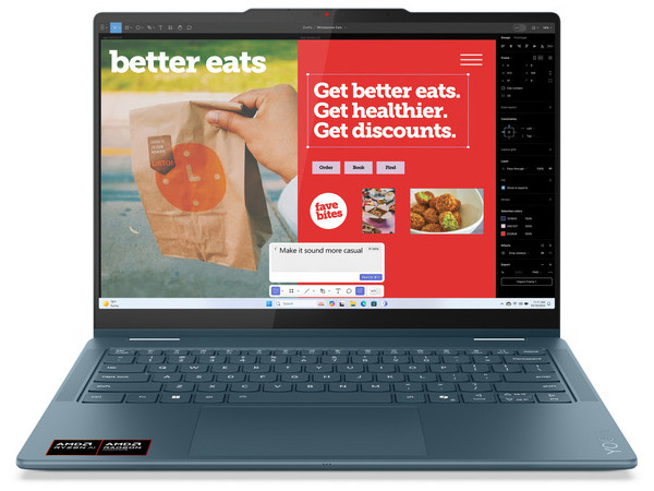 282-94-LVCNYG74R LENOVO Laptop Yoga 7 2-in-1 14AKP10 14" WUXGA OLED/Ryzen AI 7-350/16GB/1TB/AMD Radeon 860M/Win 11 Home/3Y Premium/Tidal Teal