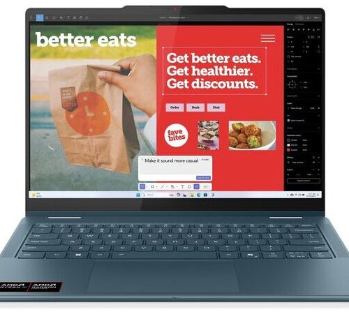 LENOVO Laptop Yoga 7 2-in-1 14AKP10 14'' 2.8K OLED/Ryzen AI 7-350/32GB/1TB/AMD Radeon 860M Graphics/Win 11 Home/3Y Premium/Tidal Teal
