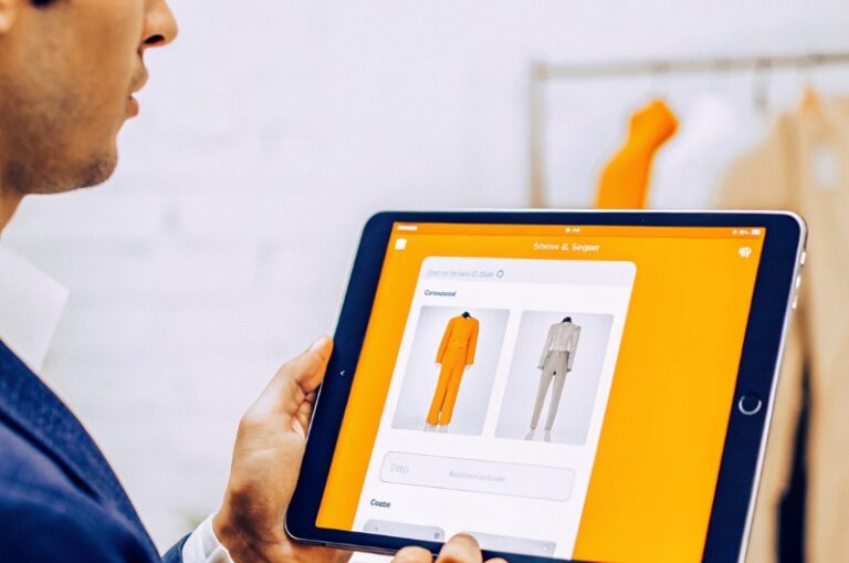 Junger Unternehmer akzeptiert personalisierte Google Shopping-Einkaufsvorschläge der künstlichen Intelligenz von TWO DOTS und ChatGPT