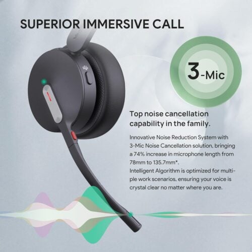 Yealink BH70 Dual (Yealink BH70 Dual Stereo) Bluetooth headset (OKT-BH70-DUAL-TEAMS) - εικόνα 2