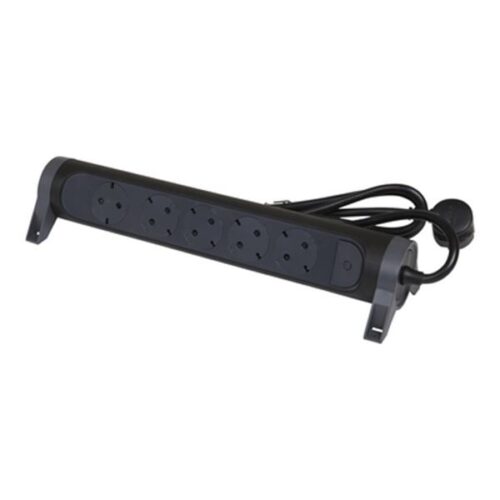 Legrand SurgeArrest 5 Outlets 1.5m Cable Black/Grey Rotating
