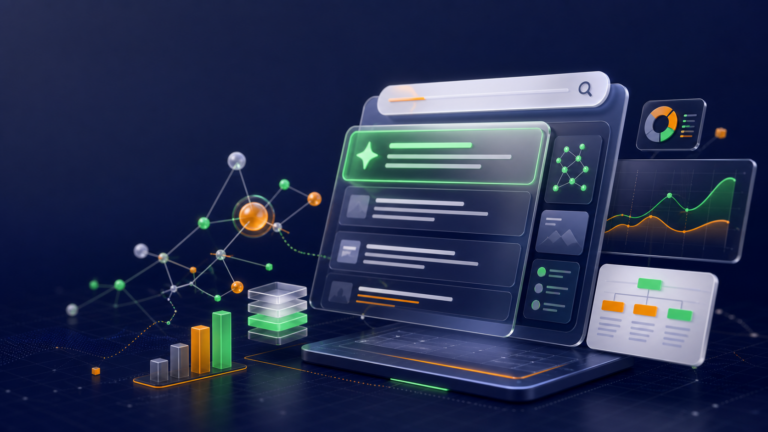 SEO στην εποχή της Τεχνητής Νοημοσύνης με AI Search, γραφήματα, αναζήτηση και structured data στα χρώματα της TWO DOTS