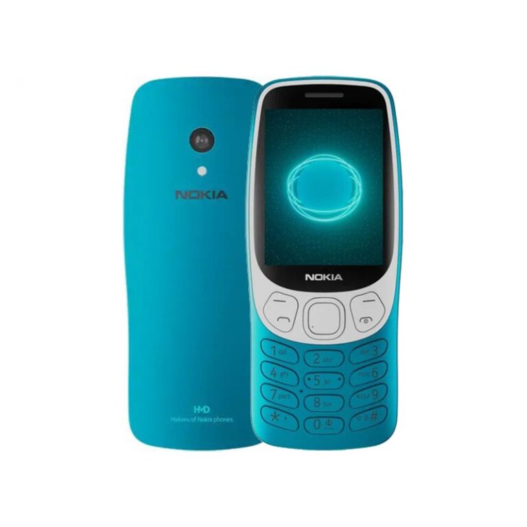 Nokia 3210 2024 4G Dual SIM Scuba Blue: Front and Back Views