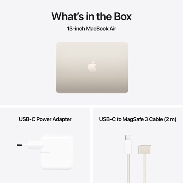 Apple MacBook Air 13-inch: Apple M4 chip with 10-core CPU and 10-core GPU, 16GB, 512GB - Starlight