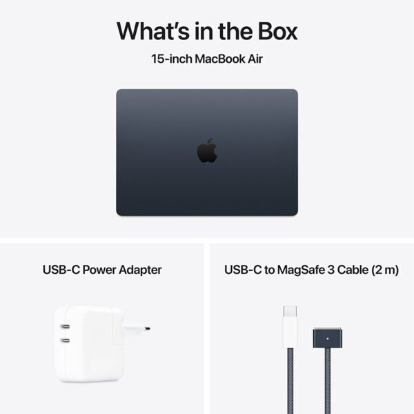 Apple MacBook Air 15-inch: Apple M4 chip with 10-core CPU and 10-core GPU, 16GB, 256GB - Midnight