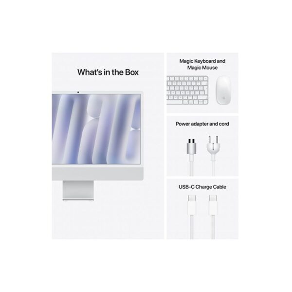 Apple iMac 24-inch with Retina 4.5K display: M4 chip with 10c CPU and 10c GPU, 24GB, 512GB - Silver