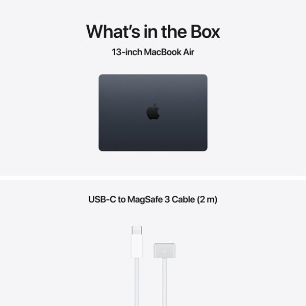 Apple MacBook Air 13-inch: Apple M5 chip with 10-core CPU and 8-core GPU, 16GB, 512GB - Midnight