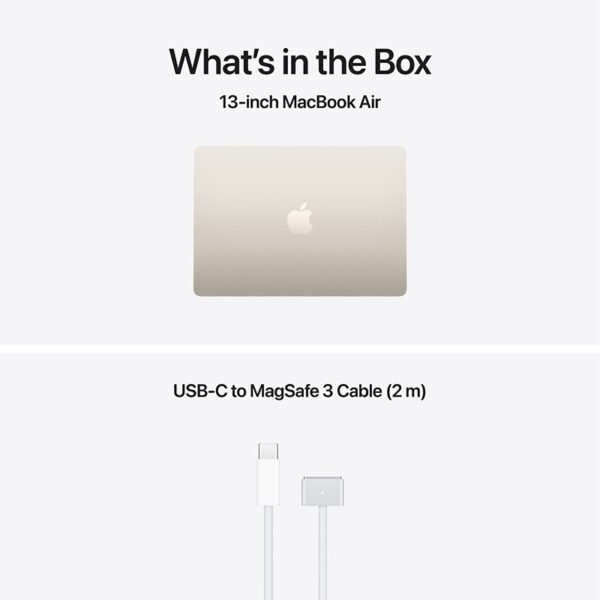 Apple MacBook Air 15-inch: Apple M5 chip with 10-core CPU and 10-core GPU, 24GB, 1TB - Starlight