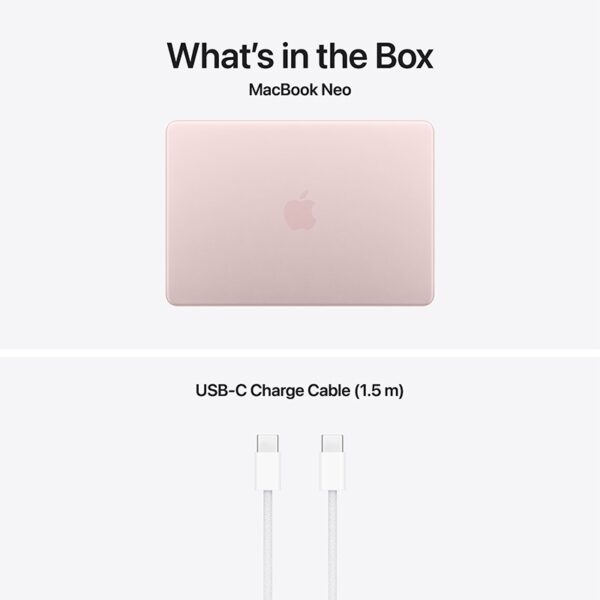 Apple MacBook Neo 13-inch: Apple A18 Pro chip with 6-core CPU 5-core GPU, 8GB, 256GB SSD - Blush