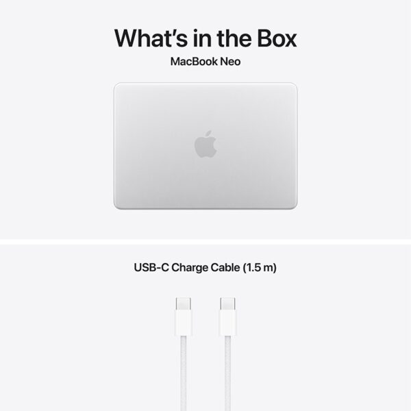 Apple MacBook Neo 13-inch: Apple A18 Pro chip with 6-core CPU 5-core GPU, 8GB, 256GB SSD - Silver