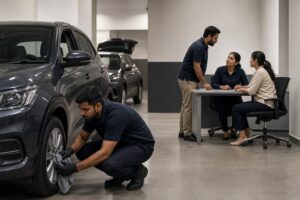 Ομάδα εξυπηρέτησης και λειτουργίας μεταχειρισμένων αυτοκινήτων σε οργανωμένο χώρο παράδοσης