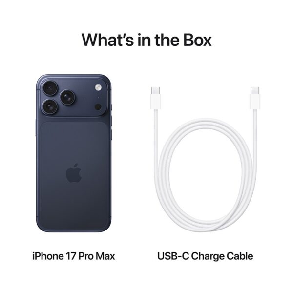 Apple iPhone 17 Pro Max Deep Blue με καλώδιο φόρτισης USB-C