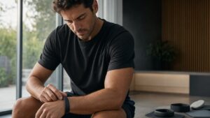 Αθλητής με screenless wearable σε χώρο wellness, για claims, UX και όρια χρήσης στην υπόθεση WHOOP και FDA