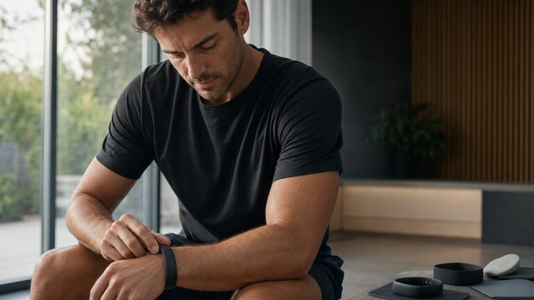 Αθλητής με screenless wearable σε χώρο wellness, για claims, UX και όρια χρήσης στην υπόθεση WHOOP και FDA