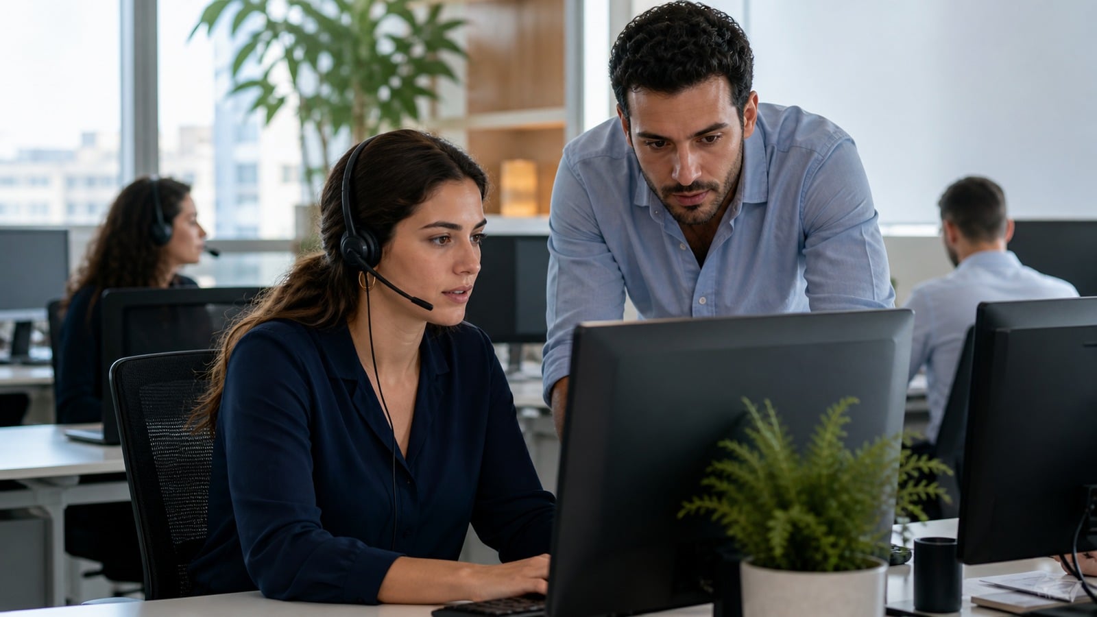 Ομάδα customer support συντονίζει εξυπηρέτηση με AI agent και ανθρώπινο handoff