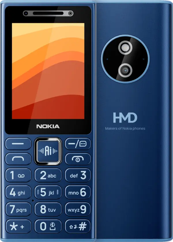 Nokia 210 4G Dark Blue - Front and Back Nokia 210 4G Blue feature phone - front and back