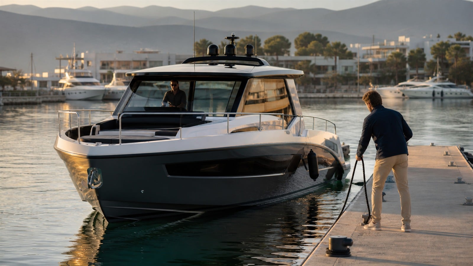 Κυβερνήτης επιβλέπει αυτόνομο docking σκάφους με το Simrad AutoCaptain
