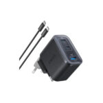 Anker Wall Charger Nano 70W, 2xUSB-C, 1xUSBA, Foldable Plug, Black Grey