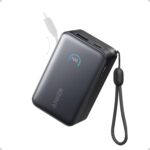Anker Powerbank Nano 10K mAh, 45W max power, Built-In Retractable USB-C Cable, Black
