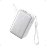 Anker Powerbank Nano 10K mAh, 45W max power, Built-In Retractable USB-C Cable, White