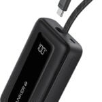 Anker Powerbank Essential 10K mAh, 30W max power, Built-In USB-C Cable, Black