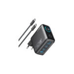 Anker Wall Charger 140W, 3xUSB-C, 1xUSB-A, Smart Display with touch control, Grey