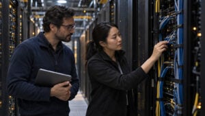 Μηχανικοί ελέγχουν δίκτυο data center για ασφαλές CoreSec AI abstention