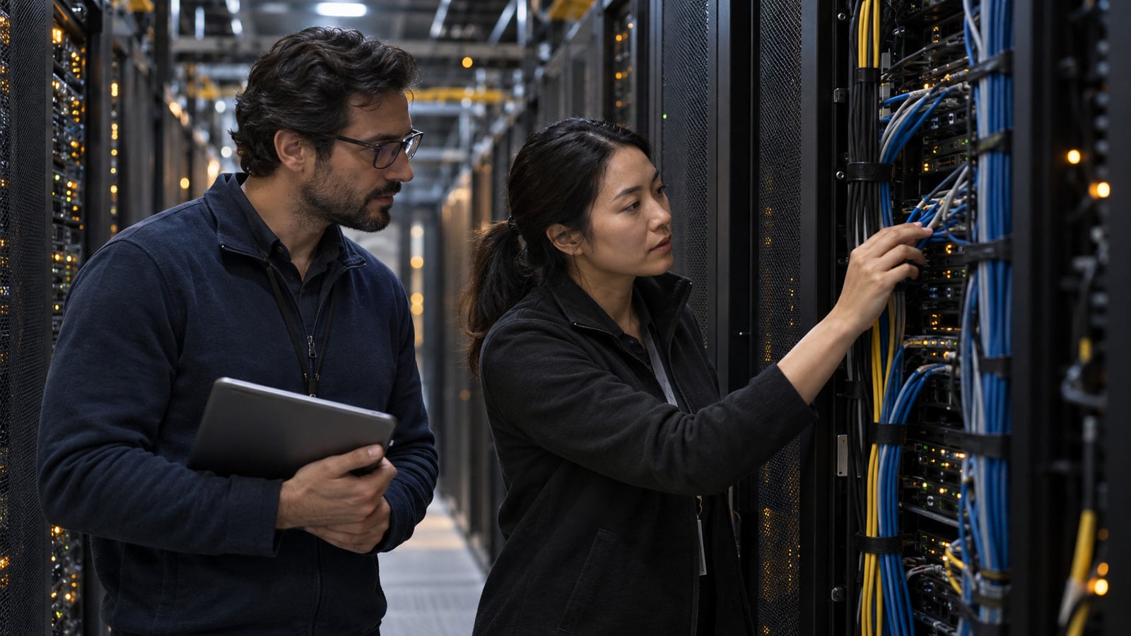 Μηχανικοί ελέγχουν δίκτυο data center για ασφαλές CoreSec AI abstention