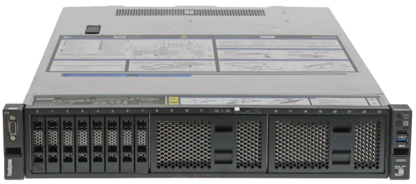 Lenovo Thinksystem SR650 (8xLFF) 2 x Xeon Gold 5120/128GB/2x1.6TB NVMe/4x4TB HDD/430-8i/2x750W/Rails - Refurbished Grade A