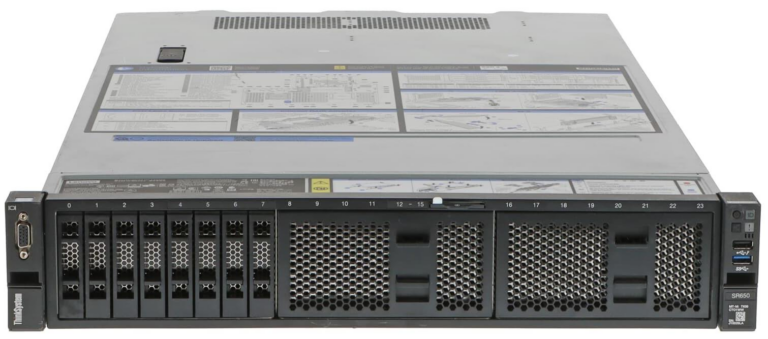 Lenovo Thinksystem SR650 (8xLFF) 2 x Xeon Gold 5120/128GB/2x1.6TB NVMe/4x4TB HDD/430-8i/2x750W/Rails - Refurbished Grade A