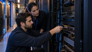 Μηχανικοί εκτελούν ελεγχόμενη ενημέρωση AI μοντέλου σε υποδομή δεδομένων