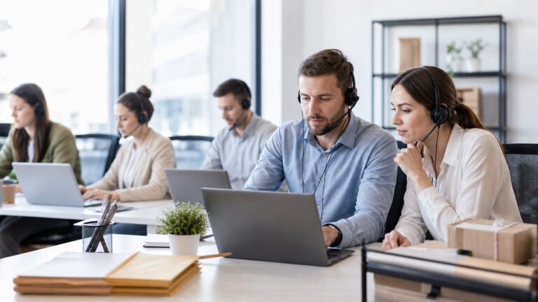 Ομάδα customer support που διαχειρίζεται αιτήματα help desk για e-commerce
